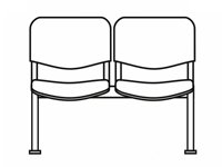 Кресло для конференц залов Трио мод.СМ82/2 2-х местная секция (иск.кожа Винилис/ткань) черн.муар